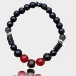 chalcedon,onyks,drewno bransoletka  - bez tła