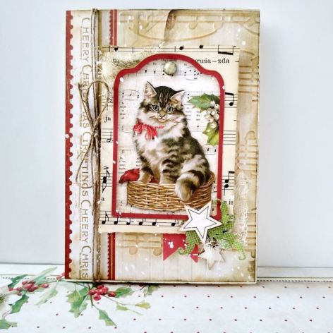 Kartka świąteczna z kotem