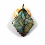 Wisior z labradorytem drzewko szczęścia, - amulet z labradorytem