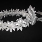 Wianek komunijny - kanzashi - 