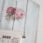 Zawieszka na kalendarz Róże vintage - podkładka i kalendarz