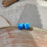 Oceaniczne Kostki – kolczyki w odcieniach błękitu - 4