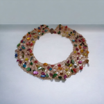 Miedziany naszyjnik z kolorową masą perłową - Oryginalny naszyjnik z miedzi