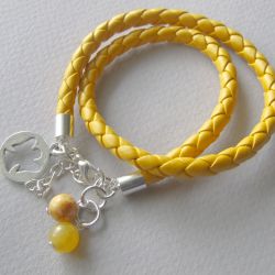 Żółta pleciona z kamieniami