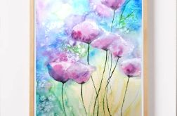 Oryginalna akwarela. Kwiaty 30x40cm
