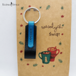 Breloczek męski skórzany czarny - 