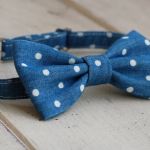 Mucha chłopięca - Dżinsowa w kropeczki - 