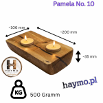 Świecznik drewniany dębowy sęk Pamela No. 10 - 