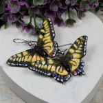 Kolczyki Motyle - pastelowy żółty - kolzyki motylki