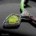 Naszyjnik srebrny jaspis zielony - Zielony naszyjnik