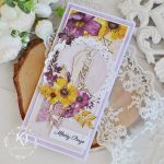 Kartka ślubna - boho kwiaty - Kartka ślubna handmade - żółte kwiaty