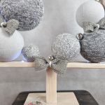 Drewniana prosta choinka w odcieniach popieli LED Handmade - 