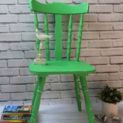 Krzesło shabby chic, patyczak, zielony