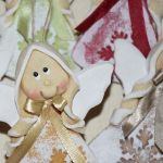 Kolorowa śnieżka - aniołki z masy solnej, dekoracja świąteczna - 