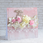 Romantyczny bukiet kwiatów - Kartka ślubna bok