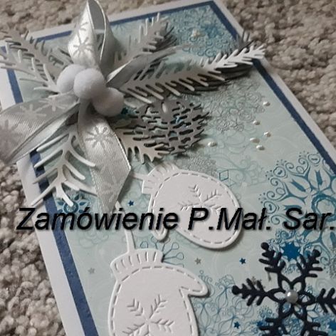 Kartka świąteczna,niebieska