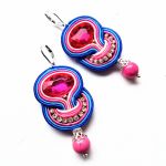 Hot Pink  kolczyki sutaszowe - 