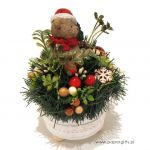Stroik dekoracja Boże Narodzenie Miś z choinką - Mikołaj miś na prezent
