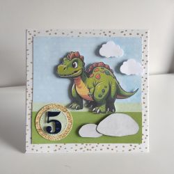 Kartka na urodziny z dinozaurem 3