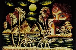 Obraz, 35x50cm, Beduinka, Piramidy, Płótno Faraońskie, Egipt, 100% oryginalny 26