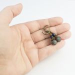 Kolczyki orientalne z lapisem lazuli, niebieaka patyna, antyczny brąz - Kolczyki orientalne z lapisem lazuli, niebieaka patyna, antyczny brąz