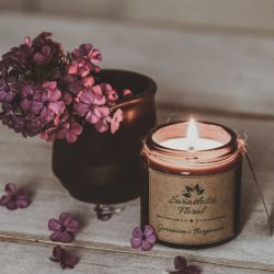 Świeca sojowa aromaterapia geranium i bergamota 