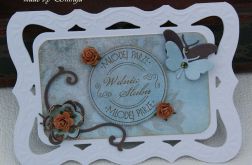 Kartka z okazji ślubu retro błękit