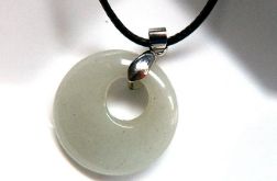 Jasnozielony awenturyn, kółko z dziurką, wisiorek uniseks
