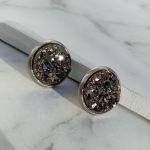 Sztyfty stal szlachetna z druzami czarnymi - 