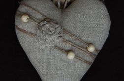 Len, sznur & drewno - zawieszka