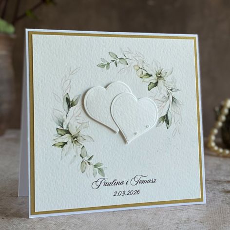 Kartka na ślub w ozdobnej kopercie W 65 