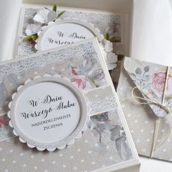 Delikatny KOMPLET ŚLUBNY W PUDEŁKU