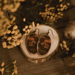 DREWNIANE KOLCZYKI Z WROTYCZEM 