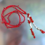 Naszyjnik Czerwone Korale Długie Koralowiec Perły I Hematyt 25.153 - 