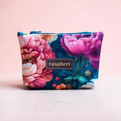 Etui na klucze z weluru w peonie – kwiatowe etui handmade II