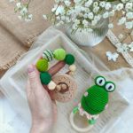 Zestaw gryzaków dla noworodka, Grzechotka żabka, Prezent dla maluszka - 