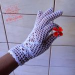 Koronkowe rękawiczki komunijne - Białe rękawiczki pierwszokomunijne