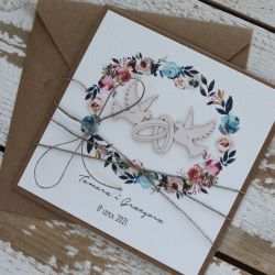 Kartka ślubna z kopertą - życzenia i personalizacja 1s