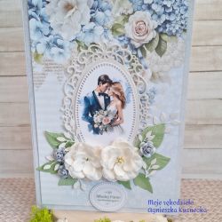 Ślubna kartka "Hortensje i róże"