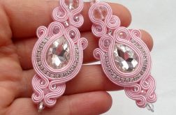 Kolczyki sutasz Jasno różowe & Kryształy