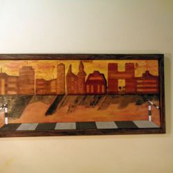 obraz malowano - wypalany "City from above"