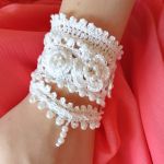 Biała bransoletka BOHO - mitenki