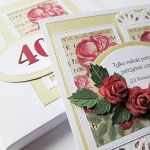 Kartka ROCZNICA ŚLUBU - czerwone róże - Kartka na rocznicę ślubu z ręcznie robionymi różami