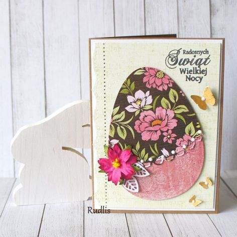 Kolorowe jajko - kartka wielkanocna