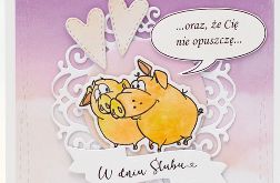 Kartka ślubna ze świnkami na wesoło KS2306