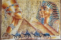 Papirus, Tutanchamon i Nefertiti , 65x90 cm, Oryginalny 100%, Egipt, papier papirusowy 19