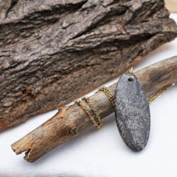 Naszyjnik "Iron Soul" - Tarcza i Determinacja z pirytem