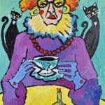 Obraz ręcznie malowany koci dwór - 