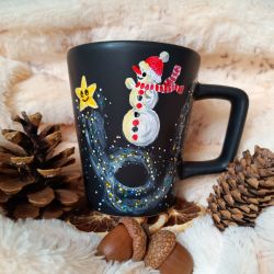 Ręcznie malowany bałwanek gwiezdny pył i gwiazdka