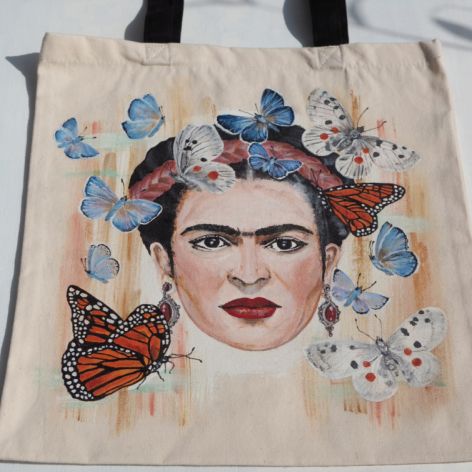 Ręcznie malowana torba zakupowa FRIDA
